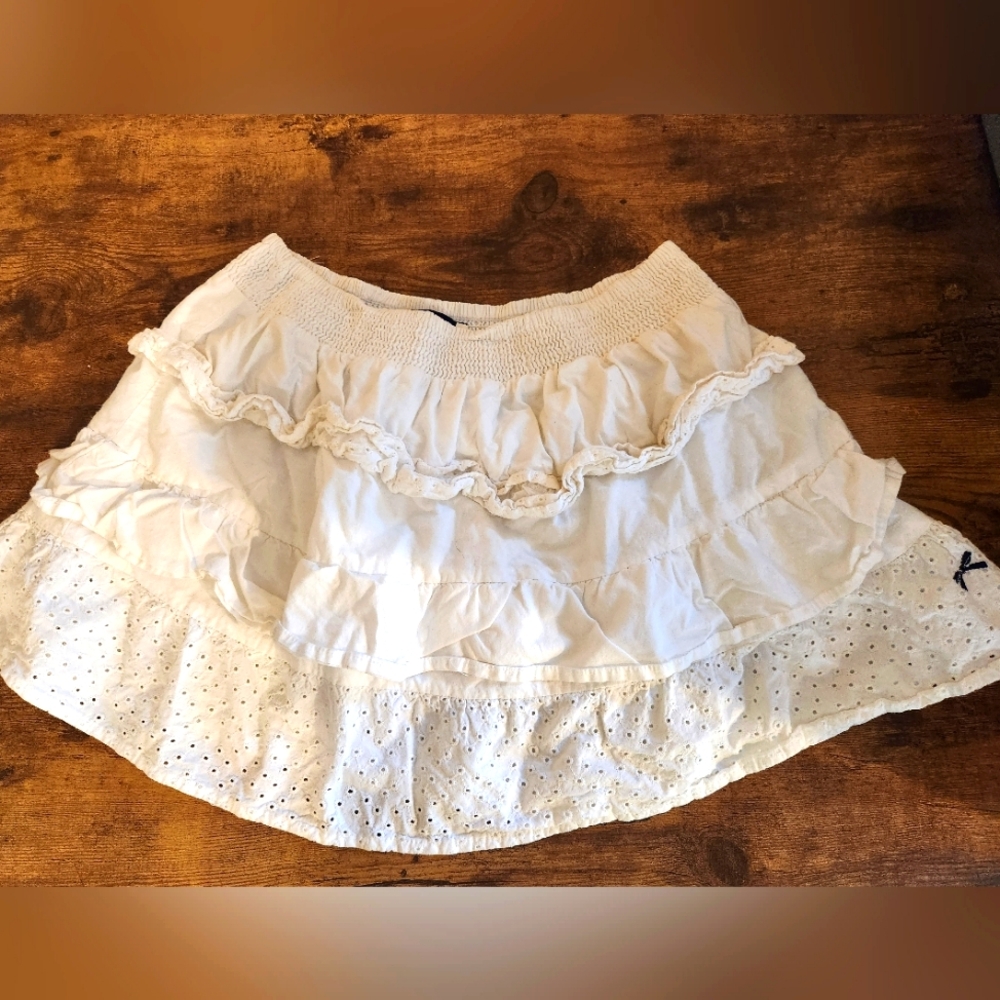 Y2K Tommy Girl Lace White Mini Skirt Sz S